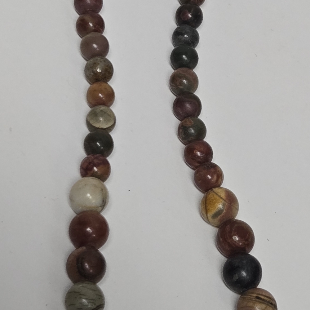 Red Creek Jasper Graduated Bead Necklace 6-14mm, 19" w/1.5" ext. - Picture 6 of 8